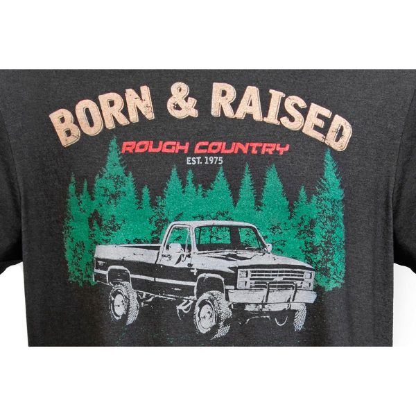 Rough Country T-Shirt - Born & Raised - Black - 3XL