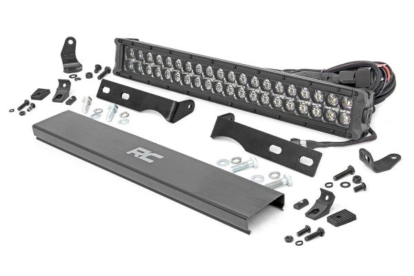 LED Light Kit - Bumper Mount - 20" Black Dual Row - White DRL - Jeep Grand Cherokee WK2 (11-20)