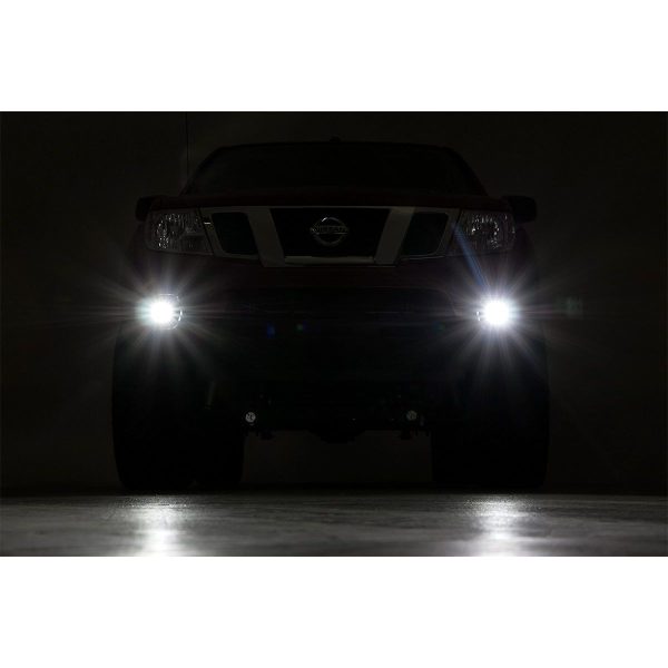 LED Light Kit - Fog Mount - 2" Black Pair - Spot - Nissan Frontier (05-20)