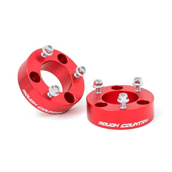 Rough Country 2.5 Inch Leveling Kit - Red Spacers - Nissan Frontier (05-23) Xterra (05-15)