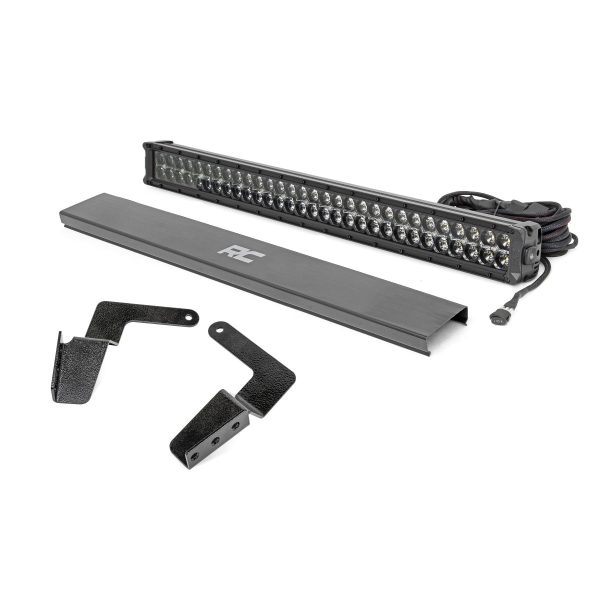 LED Light Kit - Bumper Mount - 30" Black Dual Row - White DRL - Toyota FJ Cruiser (07-14)