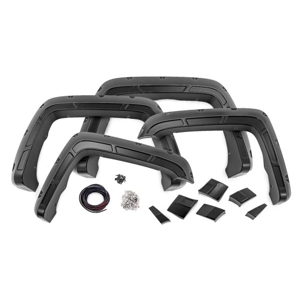 Rough Country Pocket Fender Flares - Black - GMC Sierra 1500 (14-18) Sierra 2500 (15-19)