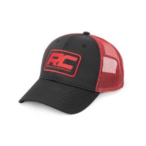 Rough Country Hat - Red Mesh - Rough Country Patch - Black Red