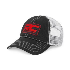 Rough Country Hat - White Mesh - Rough Country Patch - Black Red