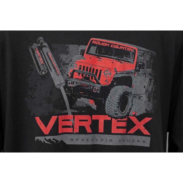 Rough Country T-Shirt - Long Sleeve - Vertex - Black - SM