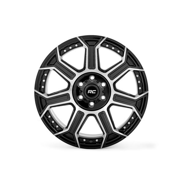 Rough Country Rough Country 89 Series Wheel - One-Piece - Black Machined Gun Metal - 22x10 - 8x180 - -19mm