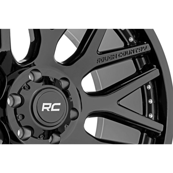 Rough Country Rough Country 95 Series Wheel - One-Piece - Gloss Black - 20x10 - 6x5.5 - -25mm