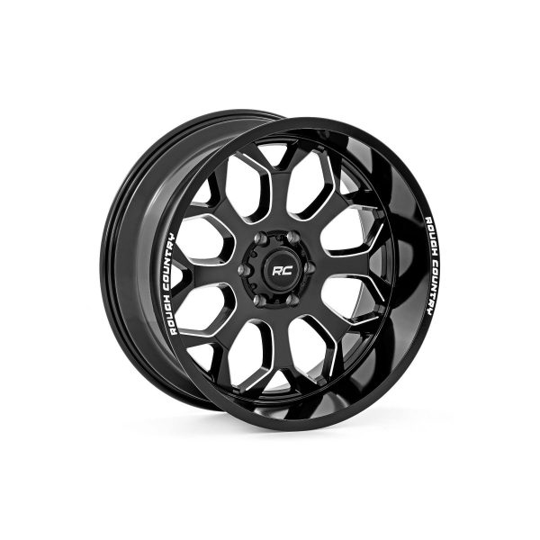 Rough Country Rough Country 96 Series Wheel - One-Piece - Gloss Black - 22x10 - 6x135 - -19mm