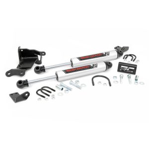 Rough Country V2 Steering Stabilizer - Dual - 2.5-8 Inch Lift - Jeep Gladiator JT (20-22) Wrangler JL (18-23)