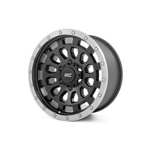 Rough Country Rough Country 87 Series Wheel - Simulated Beadlock - Black Machined - 17x8.5 - 6x5.5 - +0mm