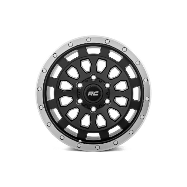 Rough Country Rough Country 87 Series Wheel - Simulated Beadlock - Black Machined - 17x8.5 - 6x5.5 - +0mm