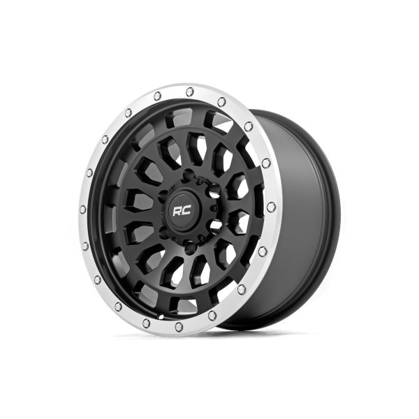 Rough Country Rough Country 87 Series Wheel - Simulated Beadlock - Black Machined - 17x8.5 - 6x5.5 - +0mm