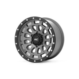 Rough Country Rough Country 87 Series Wheel - Simulated Beadlock - Gray Black - 17x8.5 - 6x5.5 - +0mm