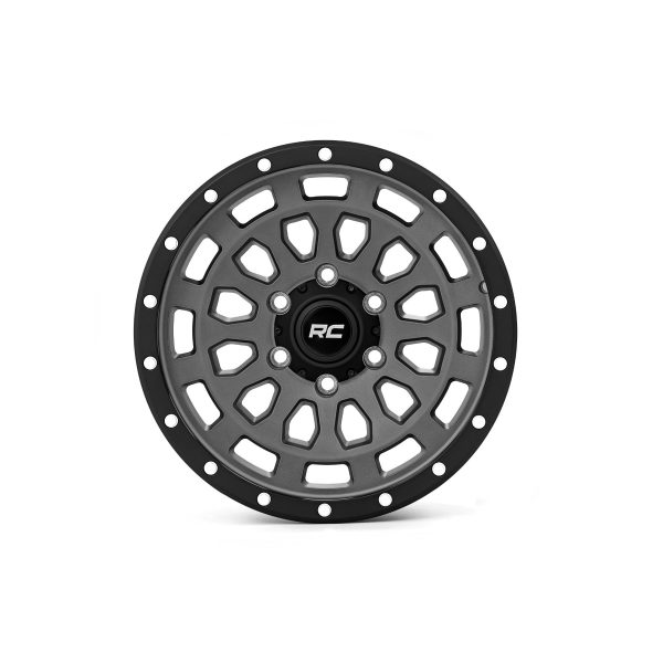 Rough Country Rough Country 87 Series Wheel - Simulated Beadlock - Gray Black - 17x8.5 - 6x5.5 - +0mm