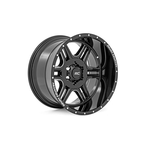 Rough Country Rough Country 92 Series Wheel - Machined One-Piece - Gloss Black - 20x12 - 8x180 - -44mm