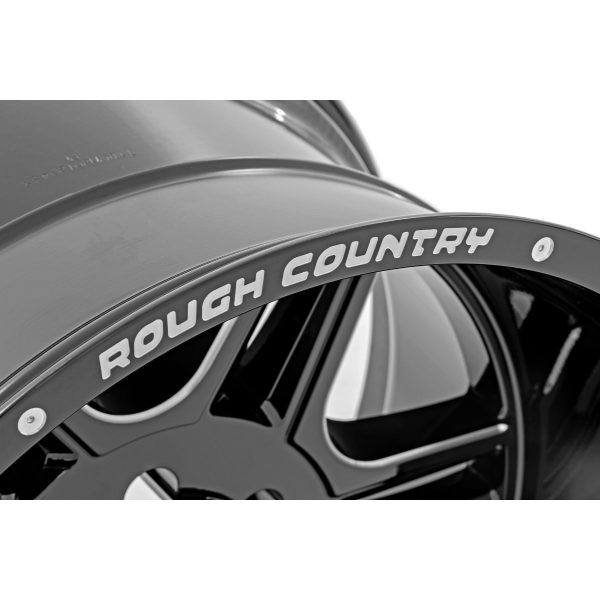 Rough Country Rough Country 92 Series Wheel - Machined One-Piece - Gloss Black - 20x12 - 8x180 - -44mm