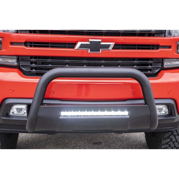 Rough Country Black LED Bull Bar - Chevy Silverado 1500 2WD 4WD (2019-2022)