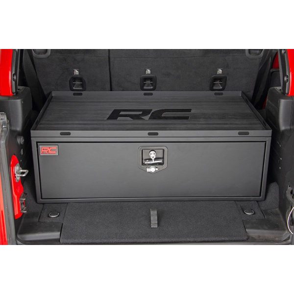 Rough Country Storage Box - Metal - Slide Out Lockable Drawer - Jeep Wrangler JL (18-23)