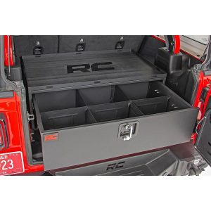 Rough Country Storage Box - Metal - Slide Out Lockable Drawer - Jeep Wrangler JL (18-23)