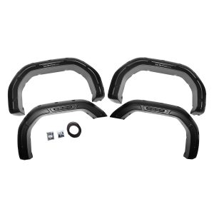 Rough Country Defender Pocket Fender Flares - Black - GMC Sierra 2500 HD Sierra 3500 HD (20-23)