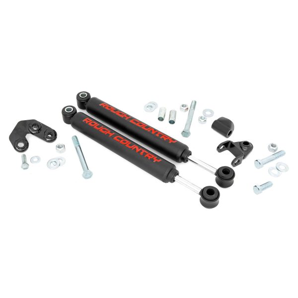 Rough Country Dual Steering Stabilizer - 2.5-6.5 Inch Lift - Jeep Cherokee XJ Comanche MJ Wrangler TJ