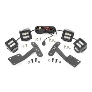 LED Light Kit - Ditch Mount - Dual 2" Black Pairs - Spot Flood - Toyota Tundra (14-21)