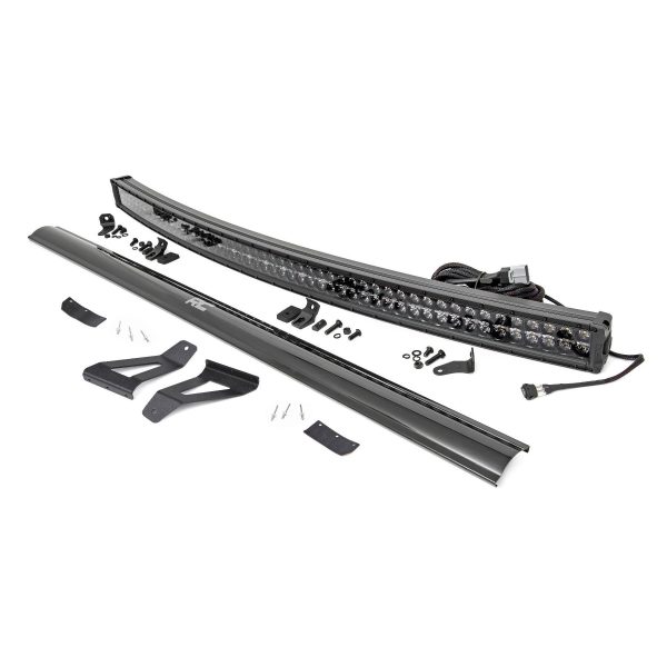 LED Light Kit - Windshield Mount - 50" BLK Dual Row - White DRL - Jeep Cherokee XJ (84-01)